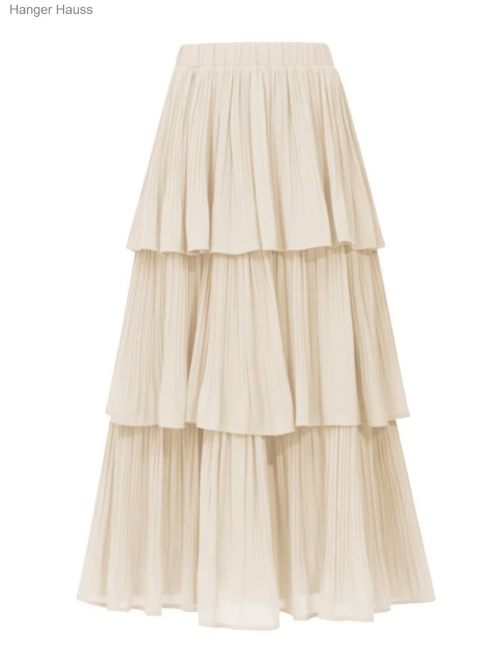 Women's Chiffon Tiered Ruffle Maxi Skirt Elastic High Waist A-Line